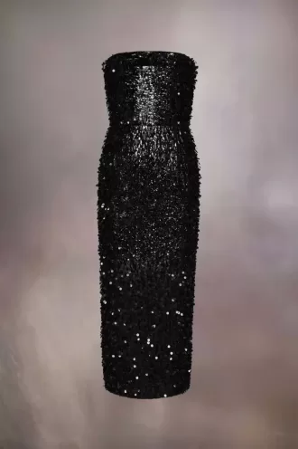 Abito con paillettes ricamato a mano