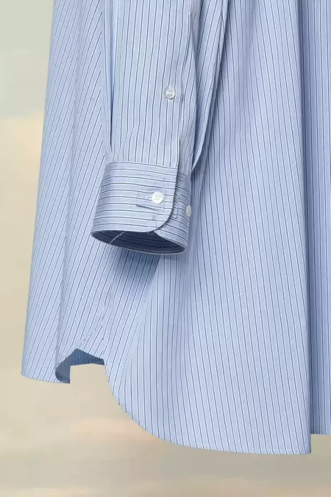 Camicia gessata in popeline di cotone Camicia gessata in popeline di cotone