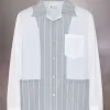 Camicia gessata patchwork