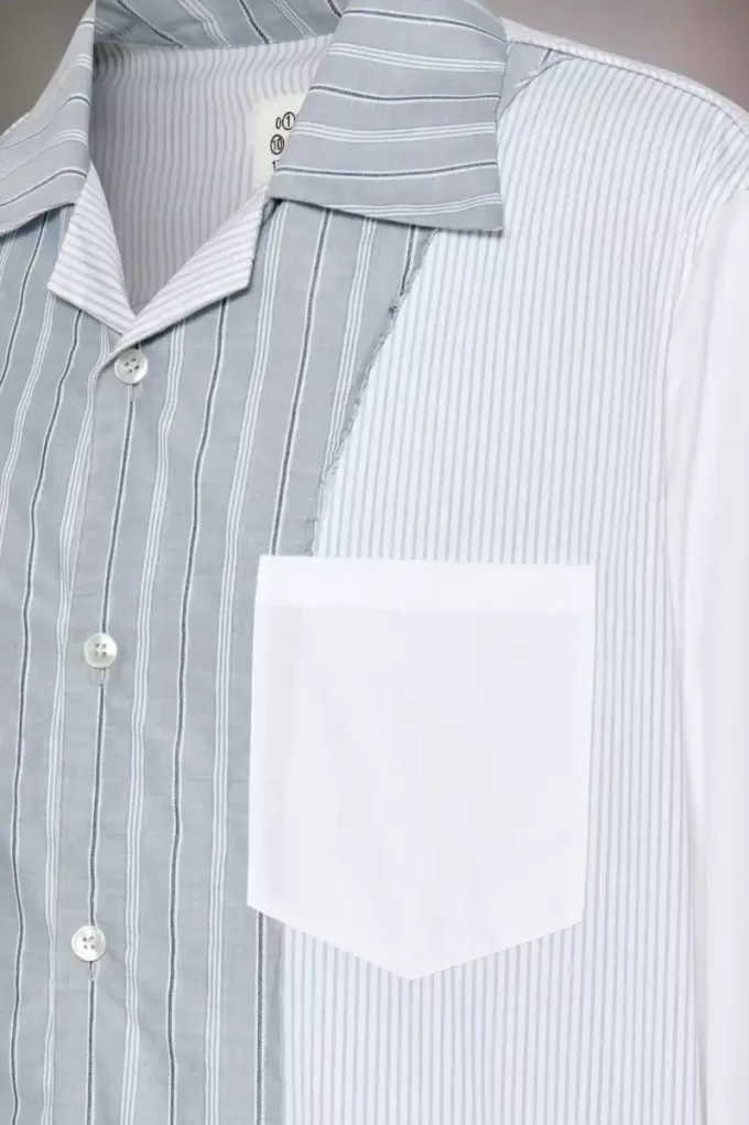 Camicia gessata patchwork