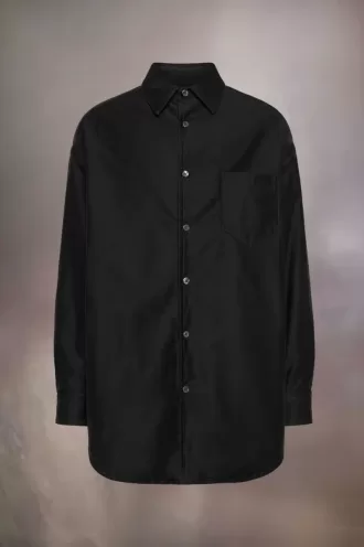 Camicia in cotone satinato imbottito
