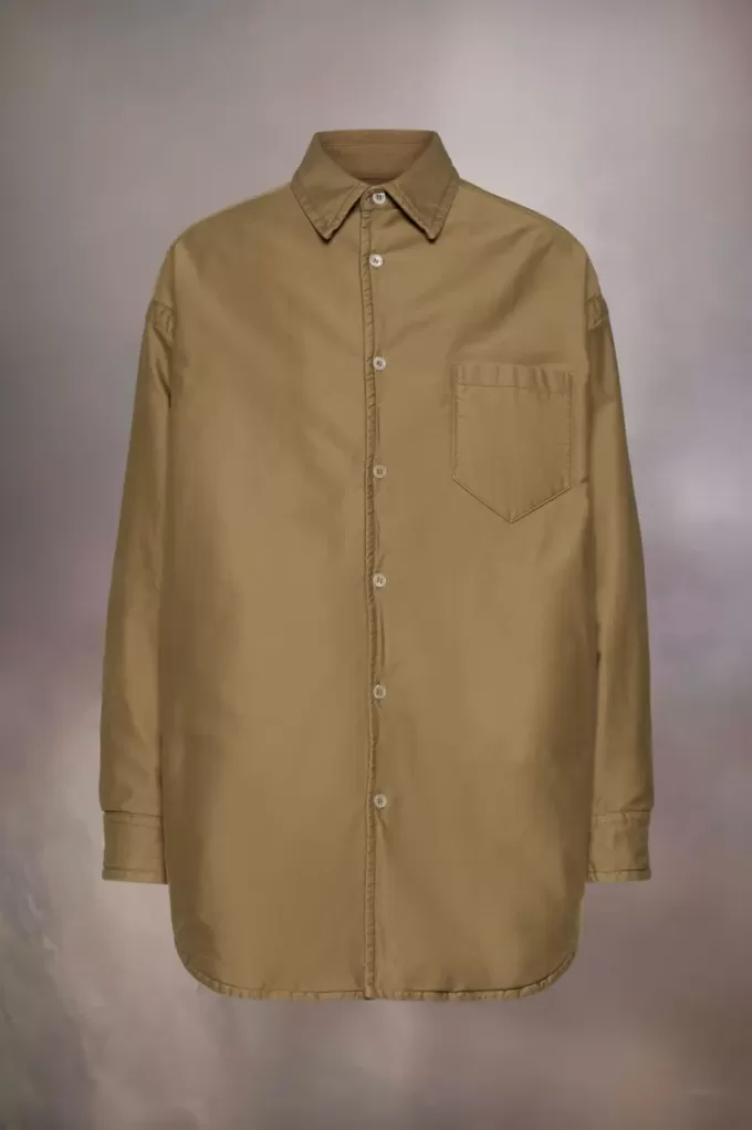 Camicia in cotone satinato imbottito
