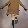 Cappotto cerato con colletto in velluto a coste Cappotto cerato con colletto in velluto a coste