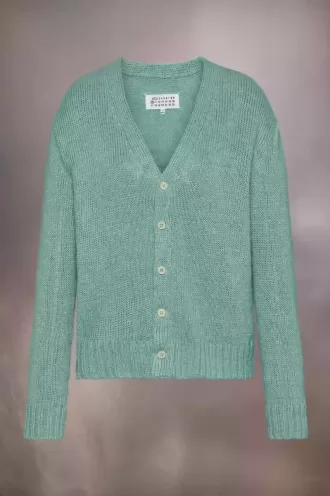 Cardigan lavorato a maglia in canapa da giardinaggio