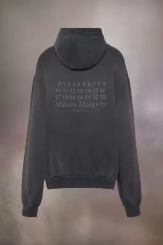 Felpa con cappuccio con logo numerico Maison Margiela Felpa con cappuccio con logo numerico Maison Margiela