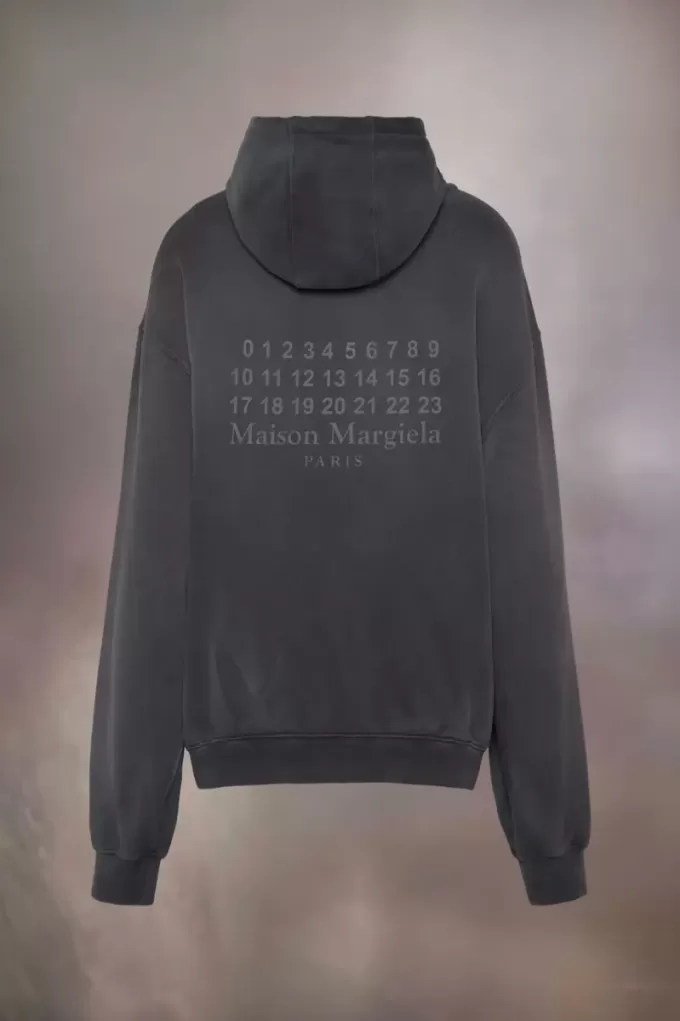 Felpa con cappuccio con logo numerico Maison Margiela Felpa con cappuccio con logo numerico Maison Margiela
