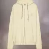 Felpa con cappuccio e zip con logo timbro Felpa con cappuccio e zip con logo timbro