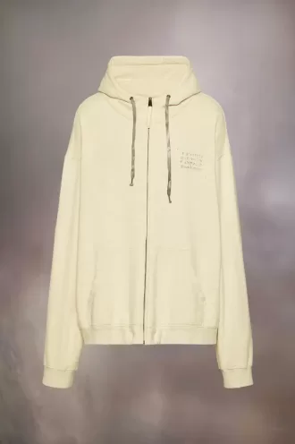 Felpa con cappuccio e zip con logo timbro