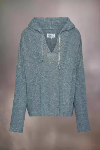 Felpa estiva in maglia con cappuccio