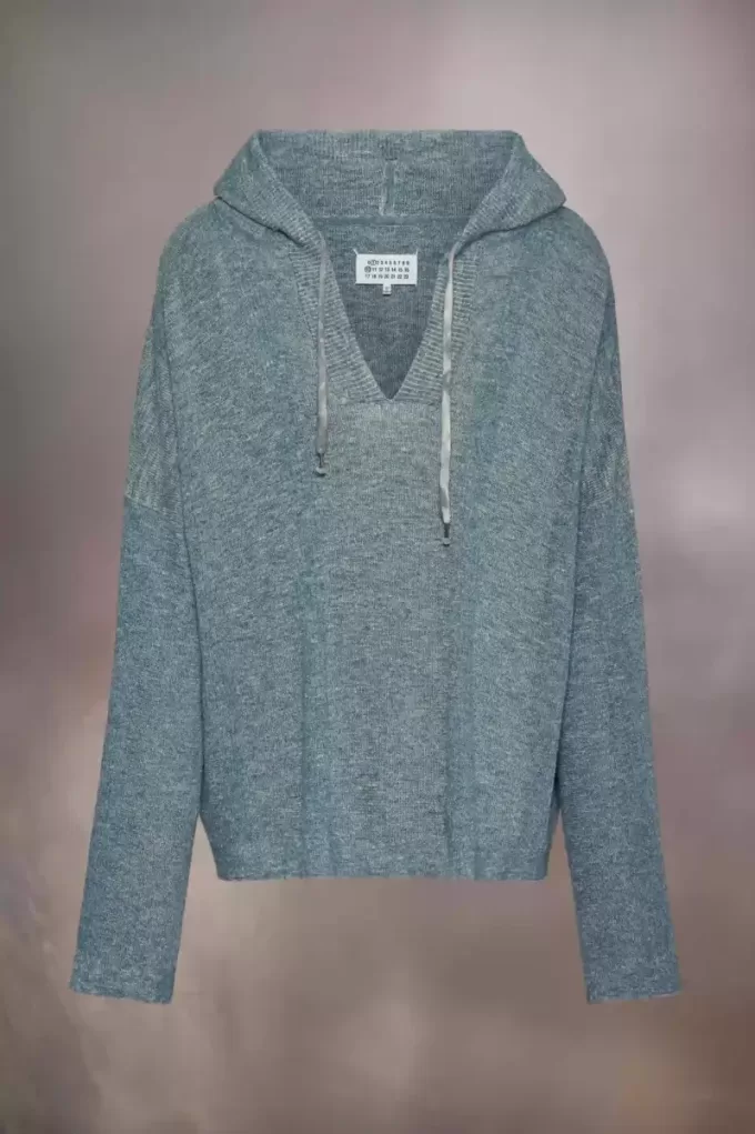 Felpa estiva in maglia con cappuccio Felpa estiva in maglia con cappuccio