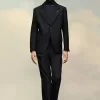 Pantaloni a spina di pesce in lana Pantaloni a spina di pesce in lana