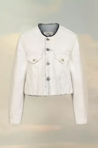 Giacca in denim corta senza colletto