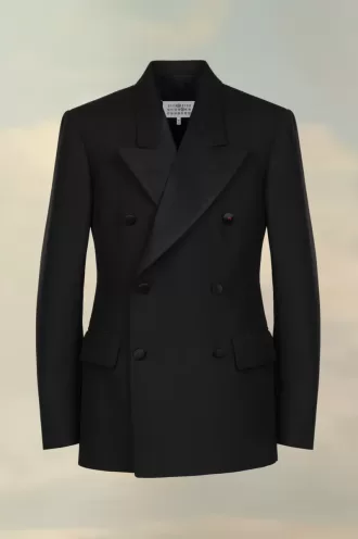 giacca in mohair britannico