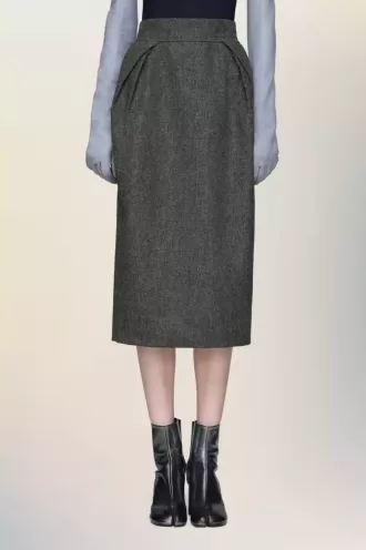 Gonna midi in lana Maison Margiela