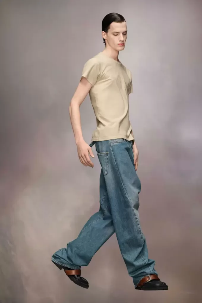 Jeans con cucitura diagonale Maison Margiela Jeans con cucitura diagonale Maison Margiela