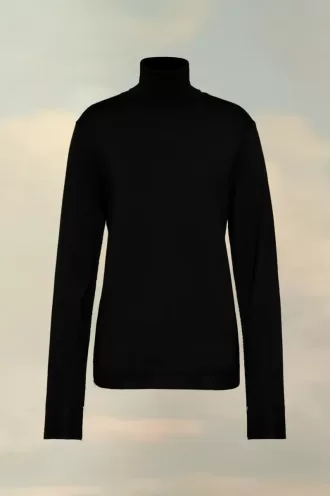 Maglione a collo alto in lana merino