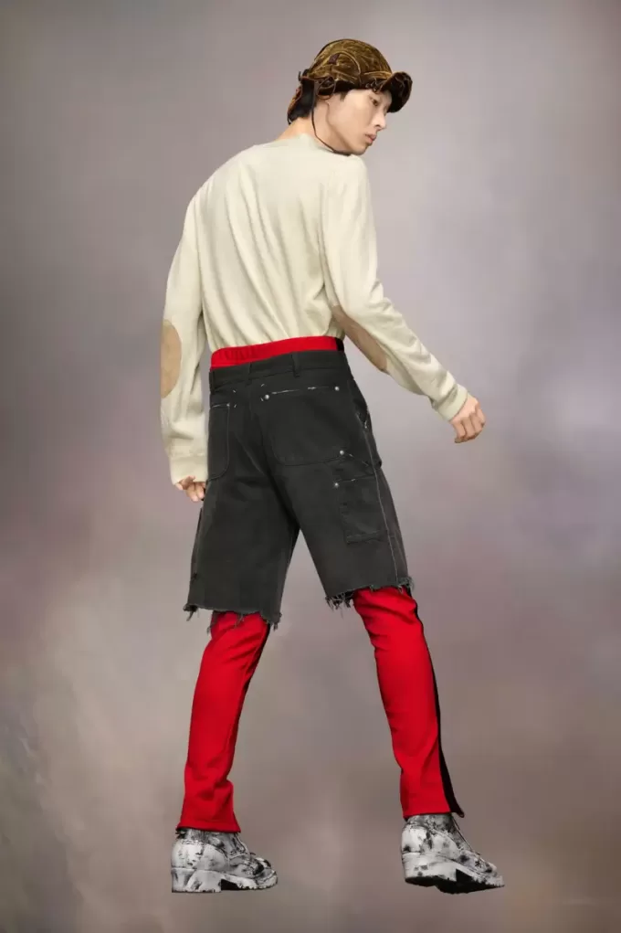 Pantaloncini in denim con borchie Maison Margiela