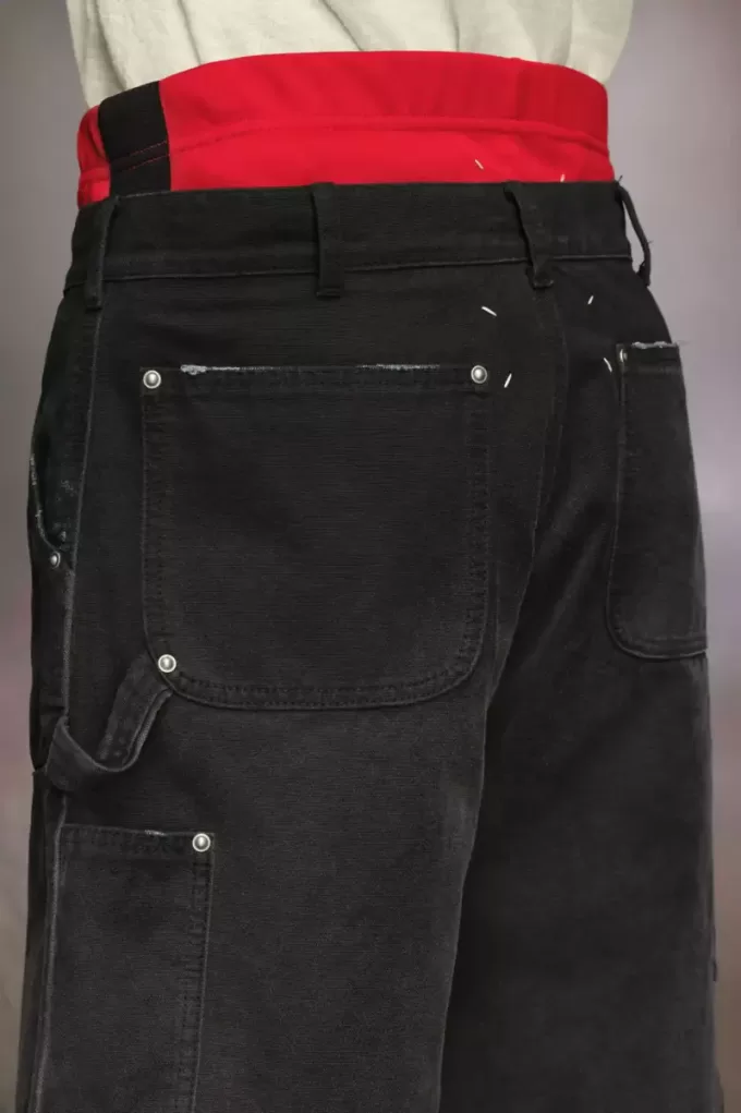 Pantaloncini in denim con borchie Maison Margiela