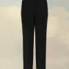 Pantaloni a pieghe in lana a spina di pesce Pantaloni a pieghe in lana a spina di pesce