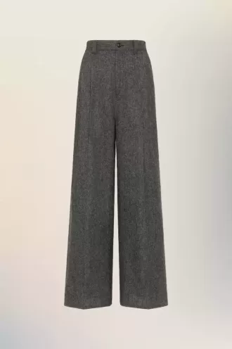 Pantaloni di lana a gamba larga