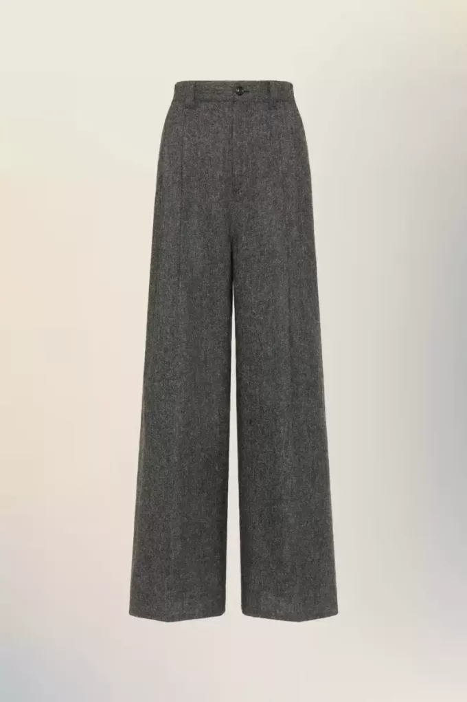 Pantaloni di lana a gamba larga Pantaloni di lana a gamba larga