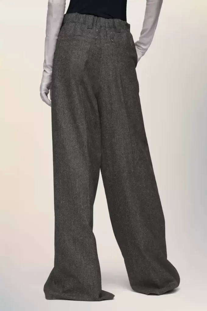 Pantaloni di lana a gamba larga Pantaloni di lana a gamba larga