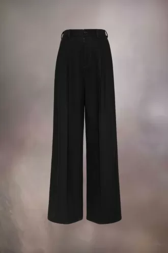 Pantaloni di lana plissettati