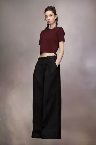 Pantaloni di lana plissettati