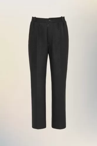 Pantaloni dritti in lana infeltrita
