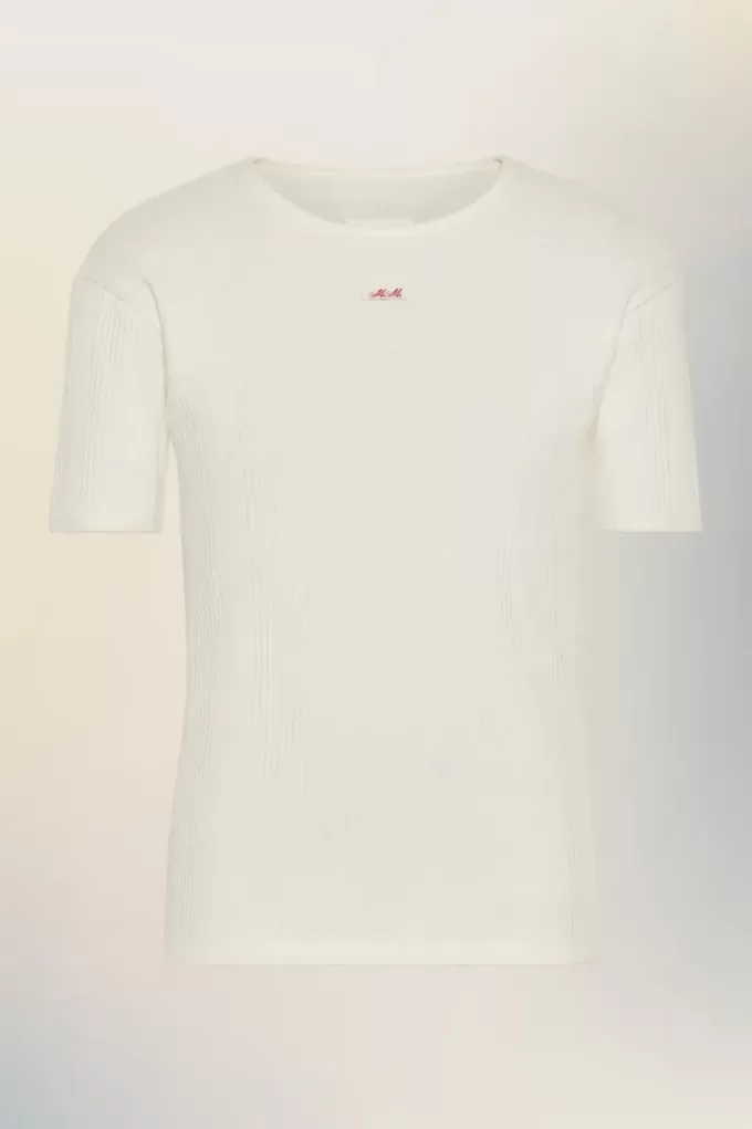 T-shirt in cotone a coste T-shirt in cotone a coste