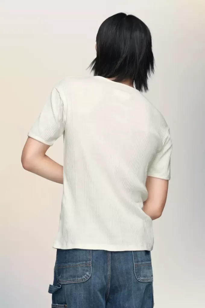T-shirt in cotone a coste T-shirt in cotone a coste