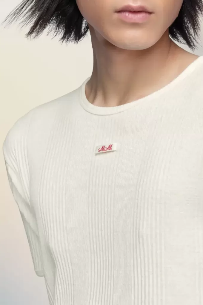 T-shirt in cotone a coste T-shirt in cotone a coste