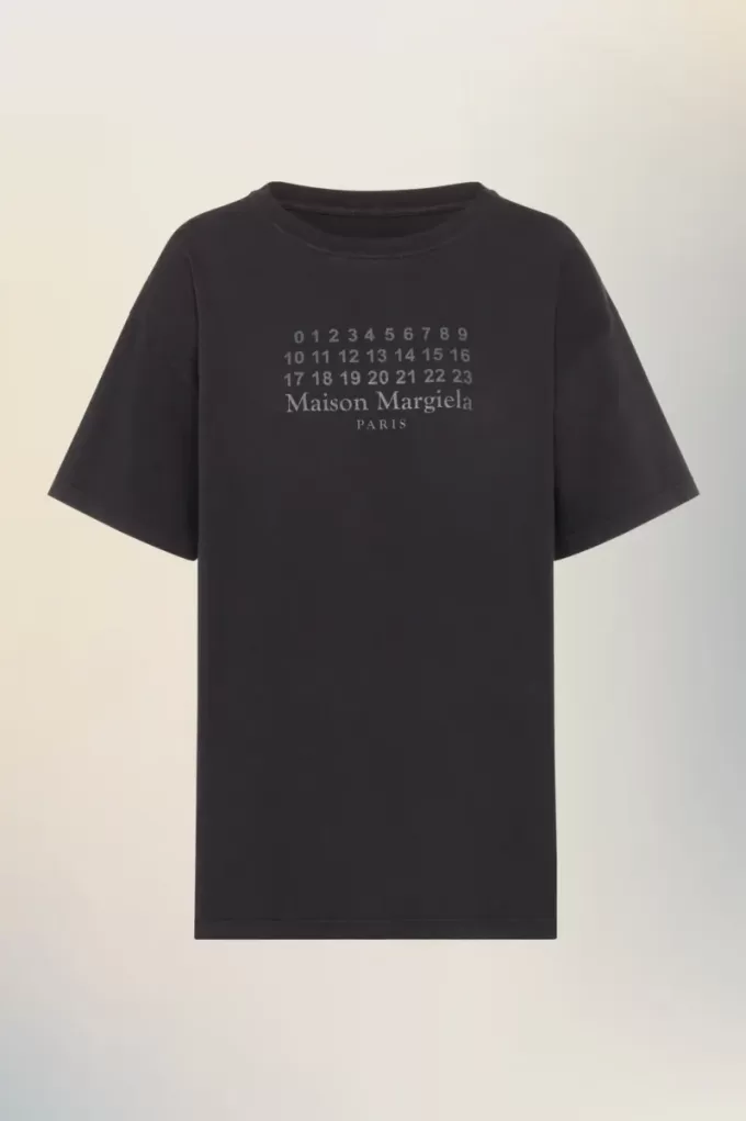 T-shirt in jersey di cotone con numeri T-shirt in jersey di cotone con numeri