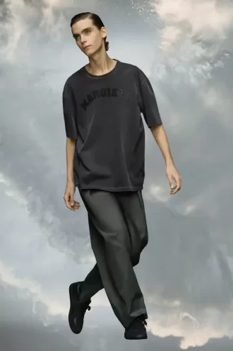 T-shirt in jersey pesante con logo